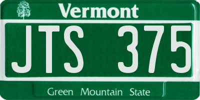 VT license plate JTS375