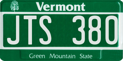 VT license plate JTS380