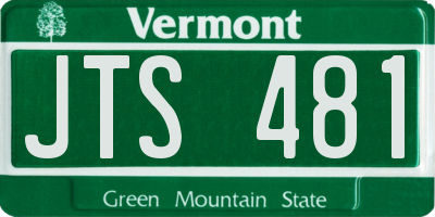 VT license plate JTS481