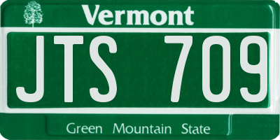 VT license plate JTS709