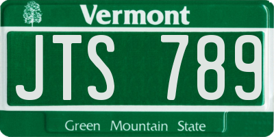 VT license plate JTS789