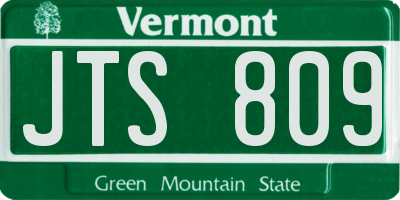 VT license plate JTS809