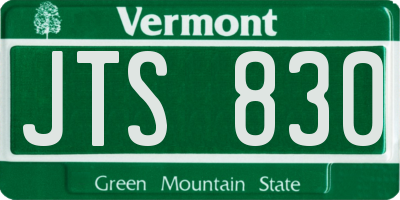 VT license plate JTS830