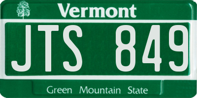 VT license plate JTS849