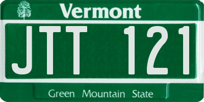 VT license plate JTT121
