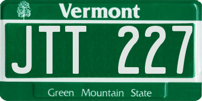 VT license plate JTT227