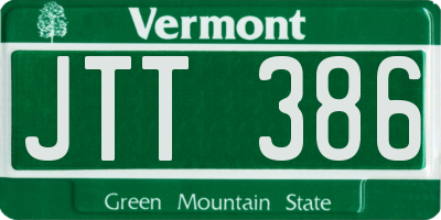 VT license plate JTT386