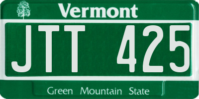 VT license plate JTT425