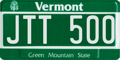 VT license plate JTT500