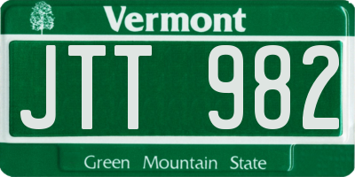 VT license plate JTT982