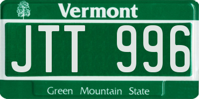 VT license plate JTT996