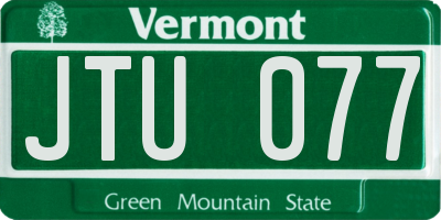 VT license plate JTU077