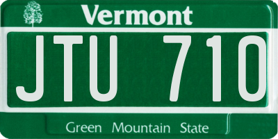 VT license plate JTU710