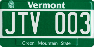 VT license plate JTV003