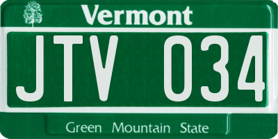 VT license plate JTV034