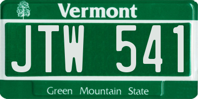 VT license plate JTW541