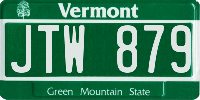 VT license plate JTW879