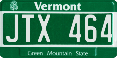 VT license plate JTX464