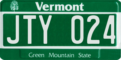 VT license plate JTY024