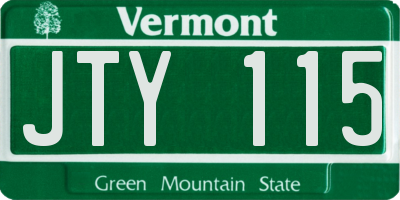 VT license plate JTY115