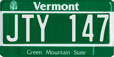 VT license plate JTY147