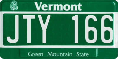 VT license plate JTY166