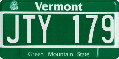 VT license plate JTY179