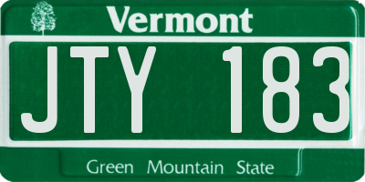 VT license plate JTY183