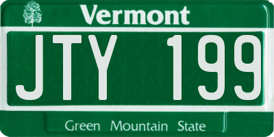 VT license plate JTY199