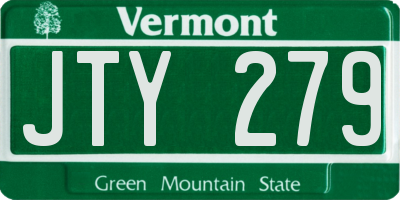 VT license plate JTY279