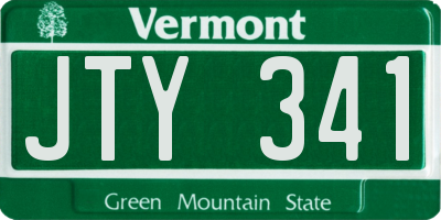 VT license plate JTY341