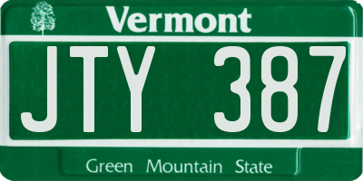 VT license plate JTY387