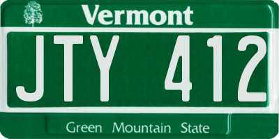 VT license plate JTY412
