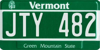 VT license plate JTY482