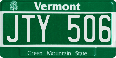 VT license plate JTY506