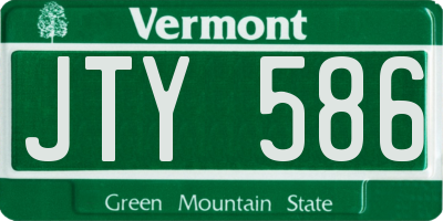 VT license plate JTY586