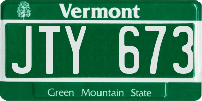 VT license plate JTY673