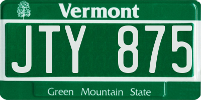 VT license plate JTY875