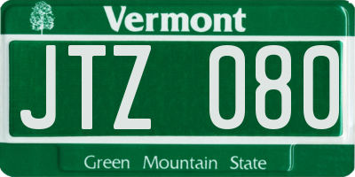 VT license plate JTZ080