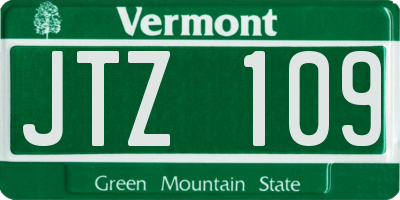 VT license plate JTZ109