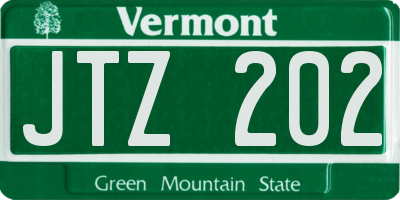 VT license plate JTZ202
