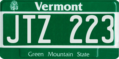 VT license plate JTZ223