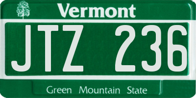 VT license plate JTZ236