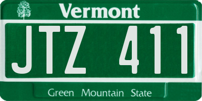 VT license plate JTZ411