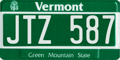 VT license plate JTZ587