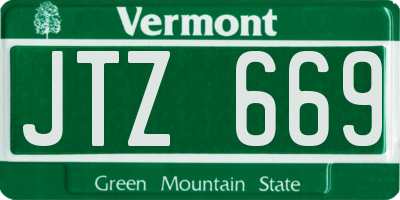 VT license plate JTZ669