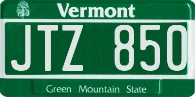 VT license plate JTZ850