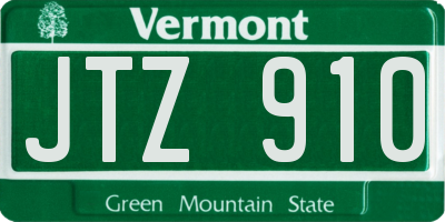 VT license plate JTZ910