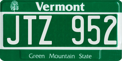 VT license plate JTZ952