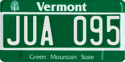 VT license plate JUA095